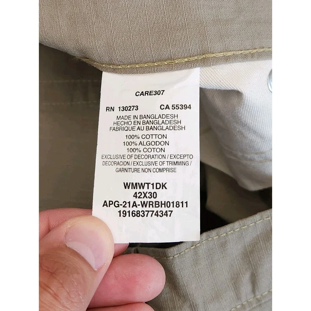 NWT Wrangler Workwear Technician Pants Men's 42x30 Brown‎ Relaxed Fit Straight